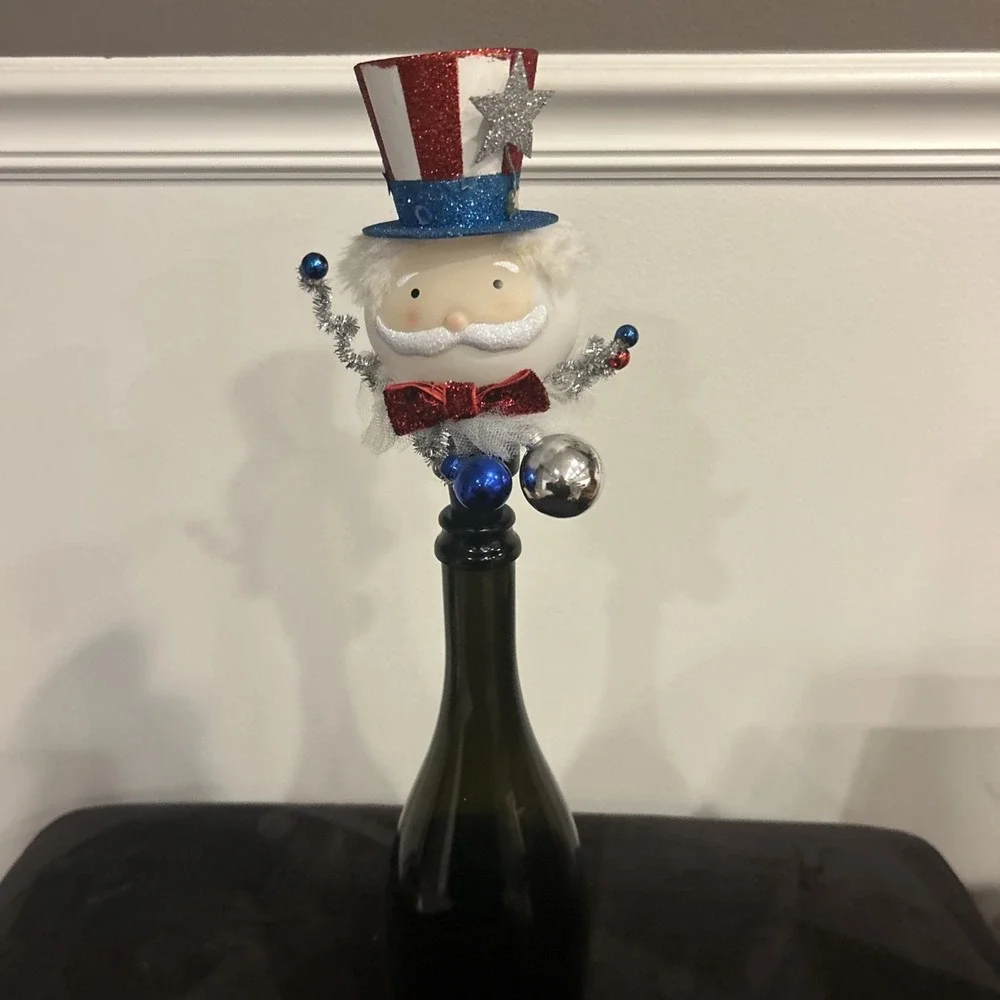 Patriotic Light Up Wine Cork‎ 4th Of July USA 250 Top Hat Uncle Sam